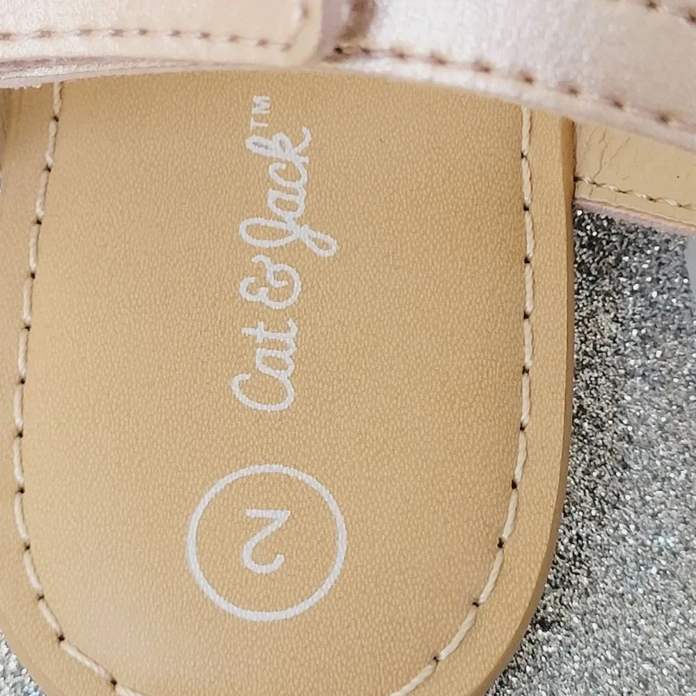 Cat & Jack Strappy Sandals Rose Gold Little Girls Size 2 New